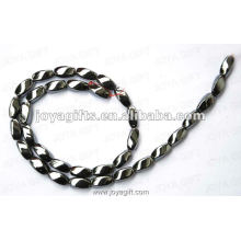 5x11MM Loose Magnetic Hematite Twist Beads 16"